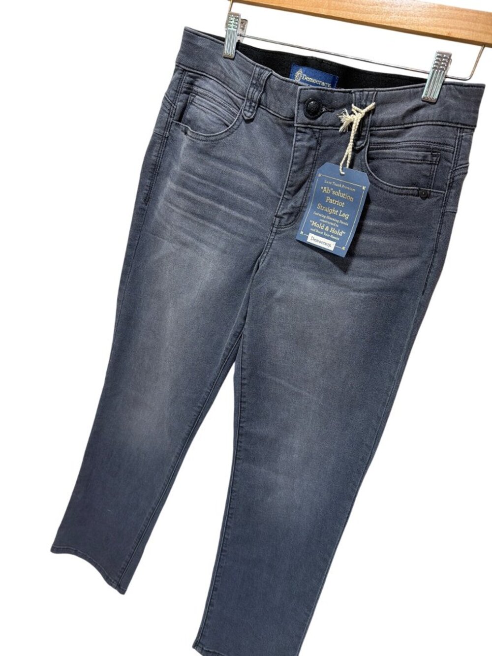 Democracy NWT Absolution Patriot Straight Leg Gray Denim Jeans Size 10P